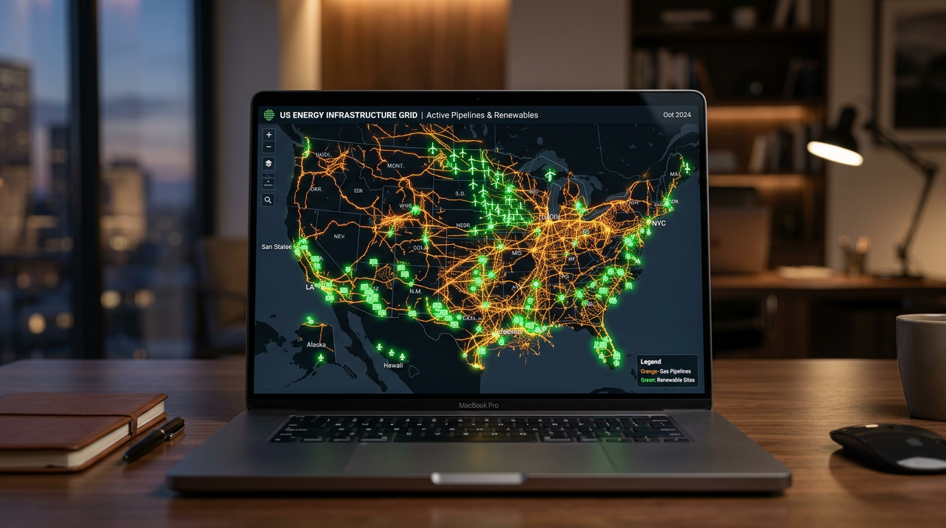 Interaktywna mapa Sierra Club przedstawiająca rozbudowę infrastruktury gazowej w Stanach Zjednoczonych